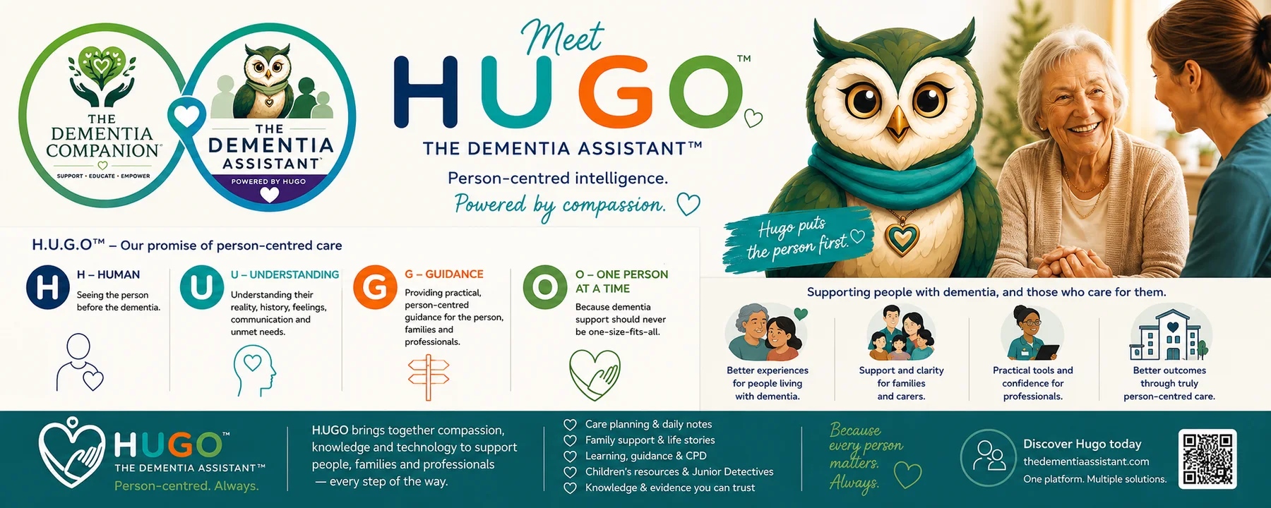 Englischsprachige Originalgrafik zu The Dementia Companion, The Dementia Assistant und Hugo
