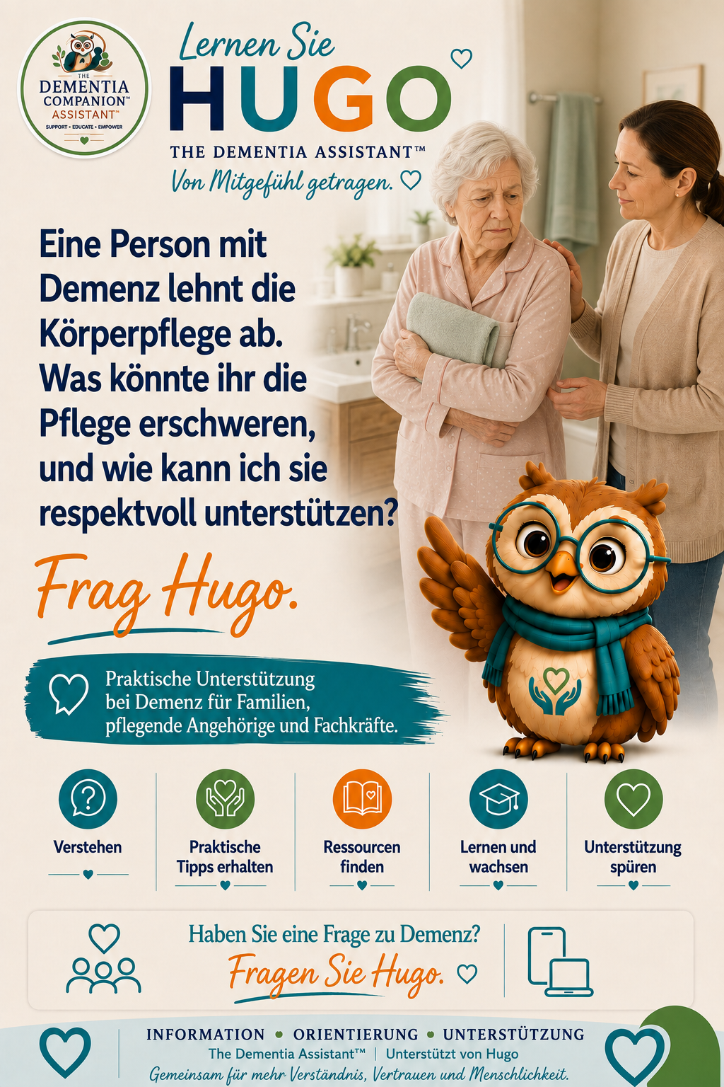 Jemand mit Demenz packt ständig seine Tasche. Was könnte das bedeuten und wie soll ich reagieren? — Ask Hugo