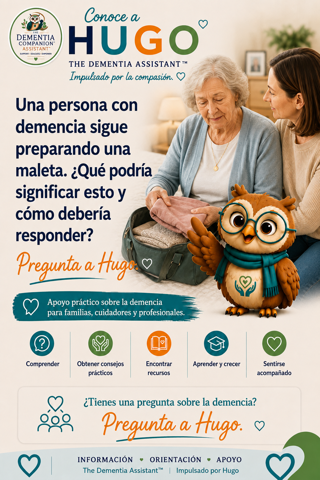 Alguien con demencia sigue haciendo las maletas. ¿Qué podría significar esto y cómo debo responder? — Ask Hugo