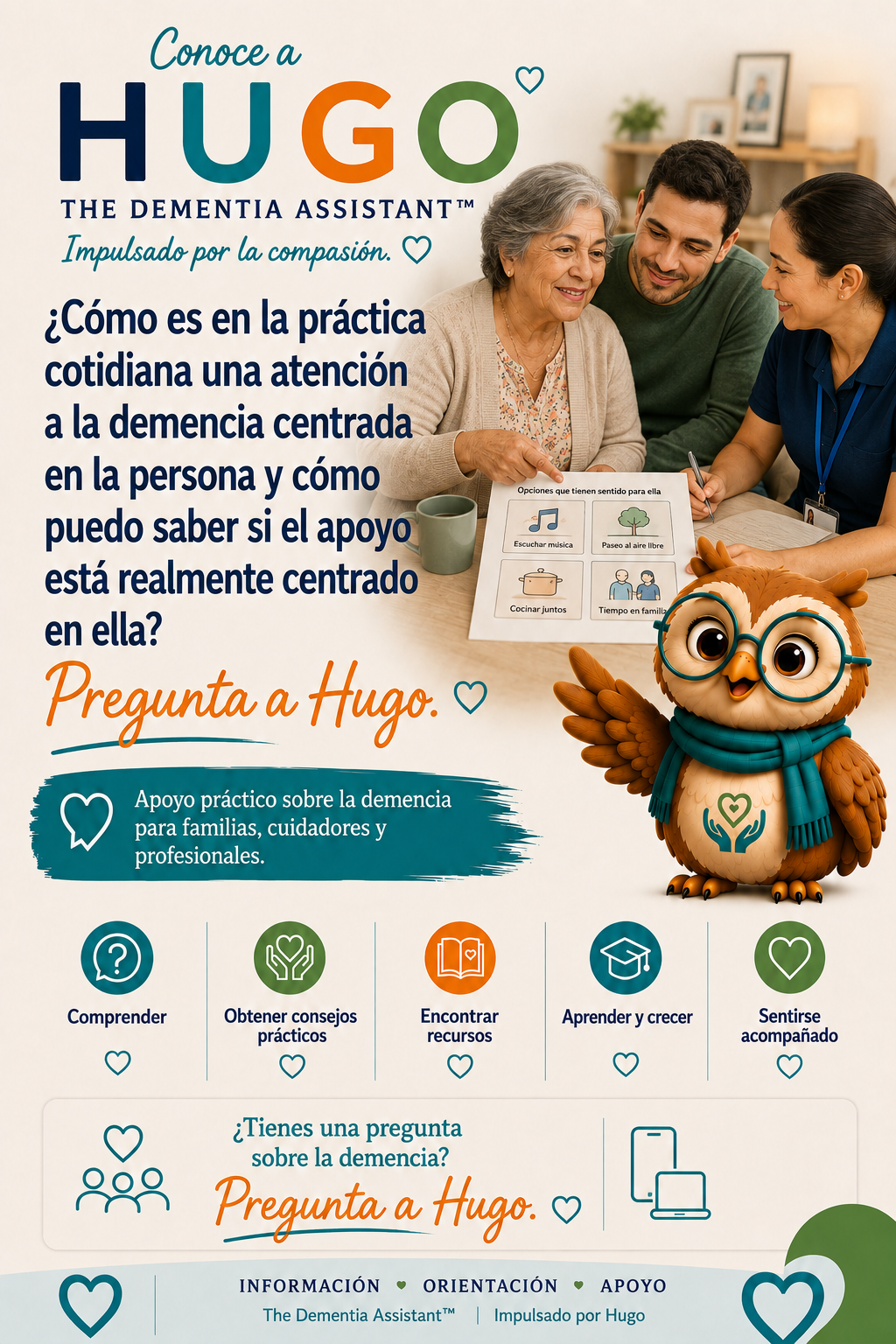 ¿Cómo es la atención de la demencia centrada en la persona en la práctica diaria y cómo puedo saber si el apoyo está realmente centrado en la persona? — Ask Hugo