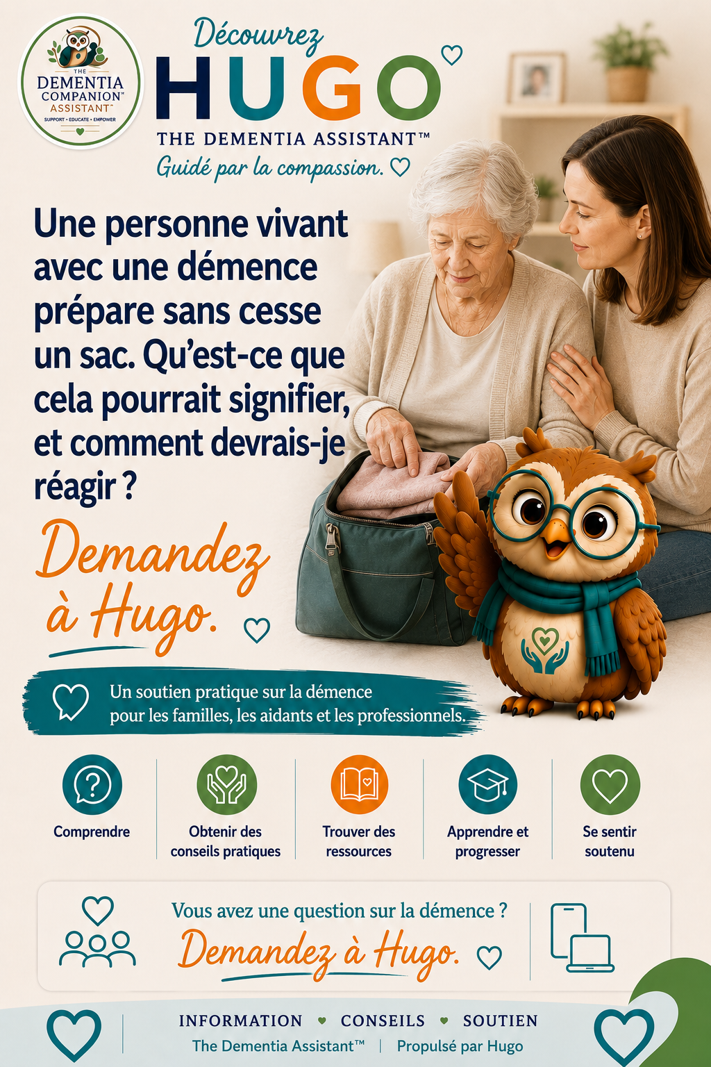 Une personne atteinte de démence continue de préparer un sac. Qu'est-ce que cela peut signifier et comment dois-je réagir ? — Ask Hugo
