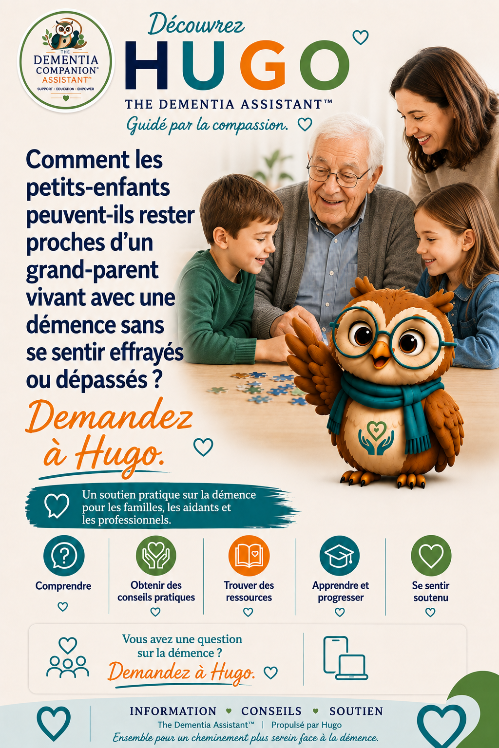 Comment les petits-enfants peuvent-ils rester en contact avec un grand-parent atteint de démence sans se sentir effrayés ou dépassés ? — Ask Hugo