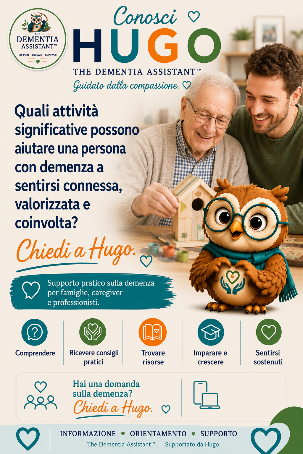 Quali attività significative possono aiutare una persona affetta da demenza a sentirsi connessa, apprezzata e coinvolta? — Ask Hugo