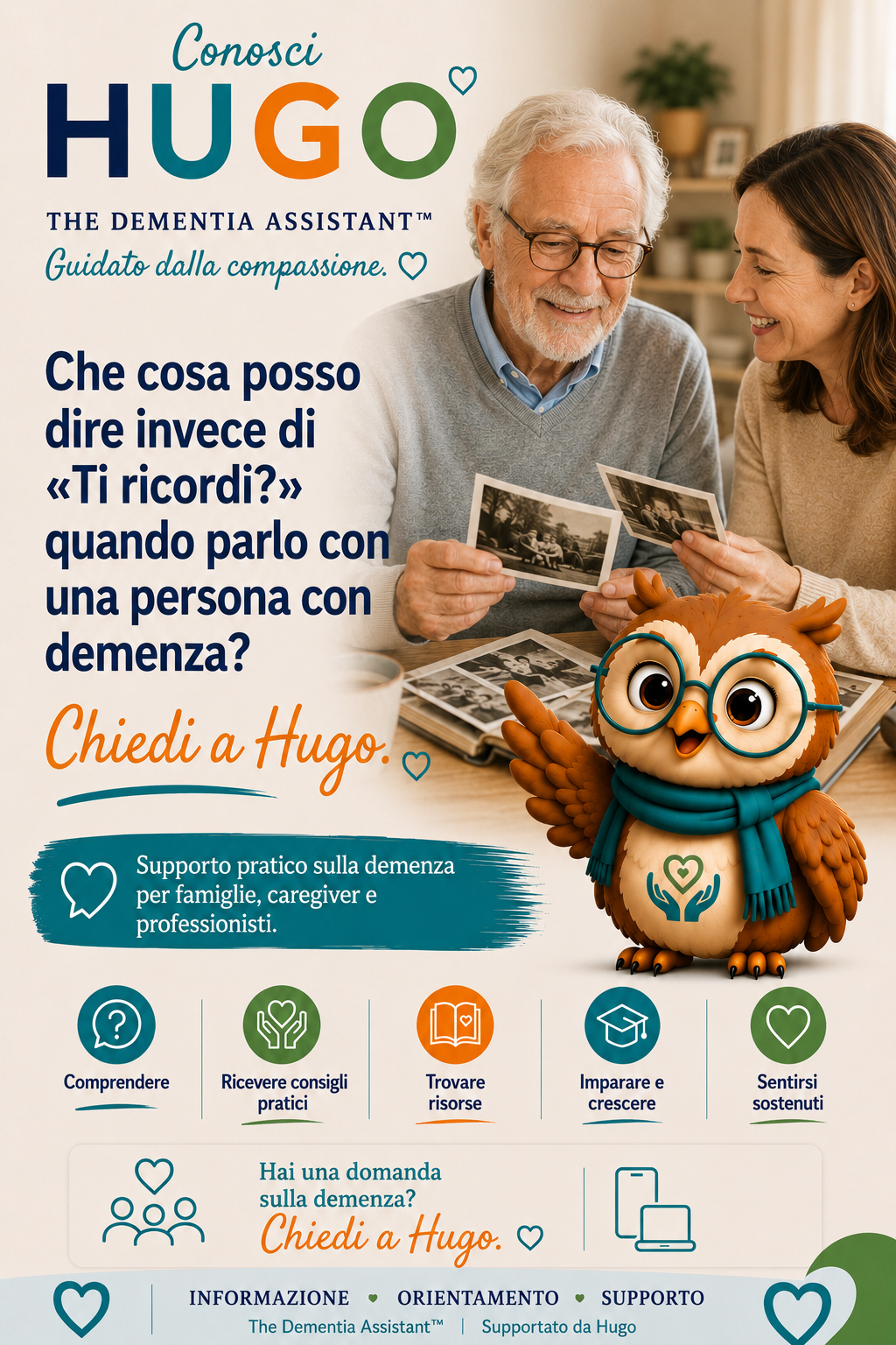 Cosa posso dire invece di “Ti ricordi?” quando parlo con qualcuno che soffre di demenza? — Ask Hugo
