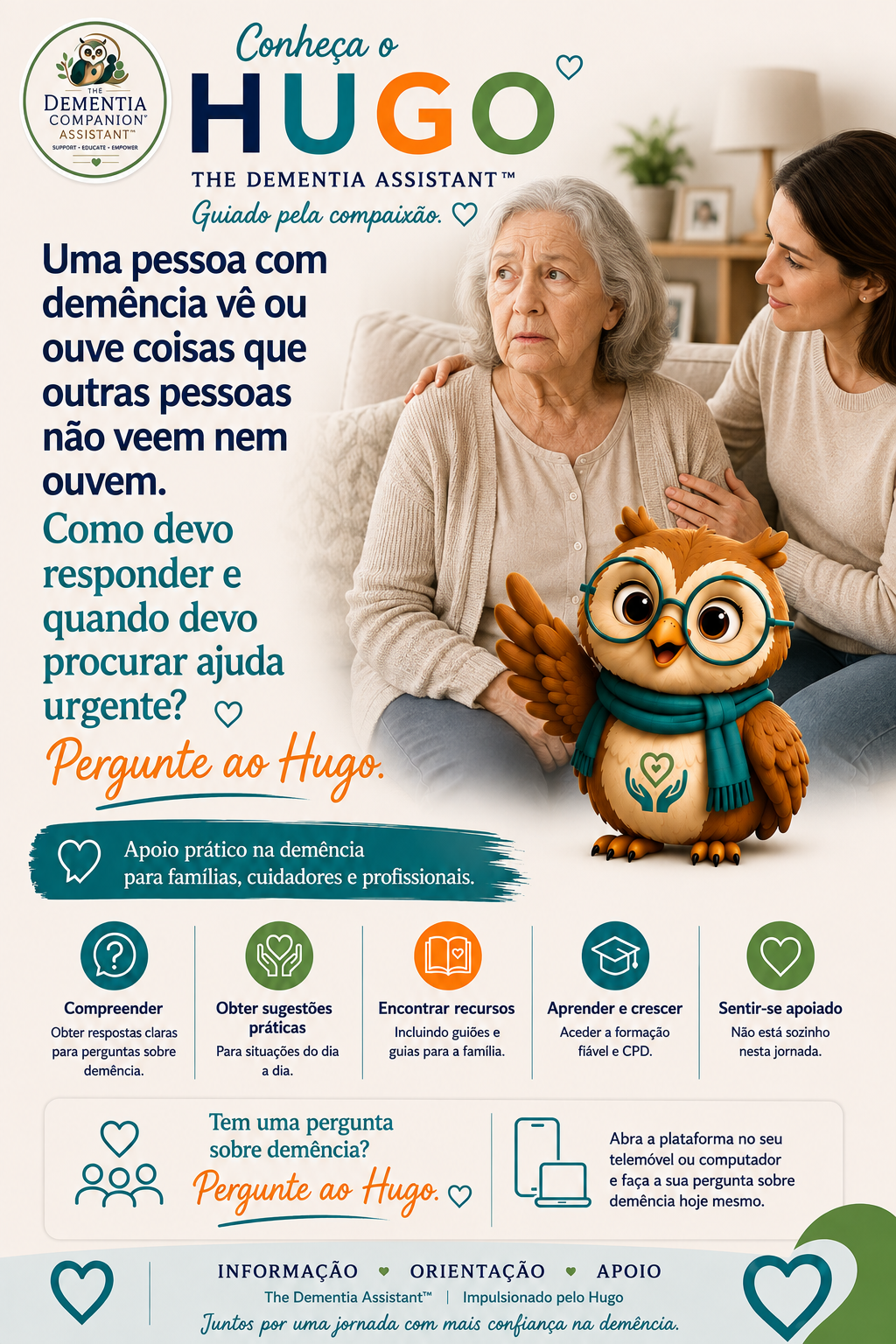 Uma pessoa com demência vê ou ouve coisas que outras pessoas não veem. Como devo responder e quando devo procurar ajuda urgente? — Ask Hugo